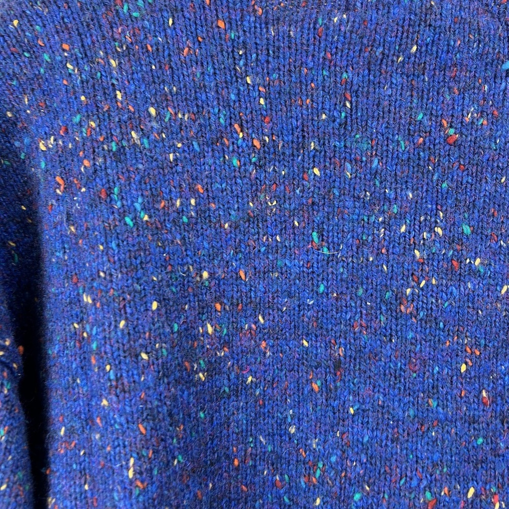 VTG Agenda Mens M Wool blend Blue Geometric Colorful Speckled Knit Sweater - Picture 5 of 8